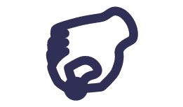 Icon of a hand grabing an item